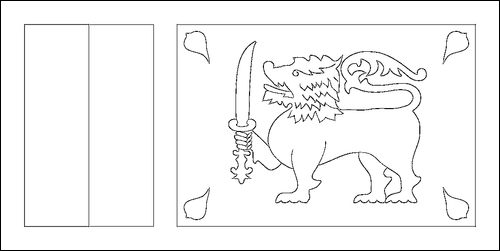 Contour du drapeau Sri Lanka à colorier