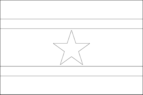 Contour du drapeau Suriname à colorier