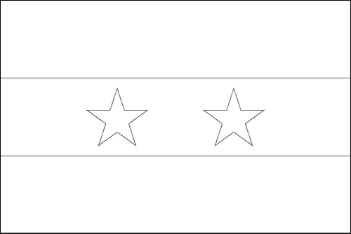 Contour du drapeau Syrie à colorier