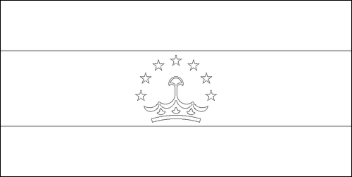 Contour du drapeau Tadjikistan à colorier