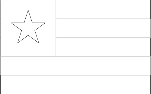 Contour du drapeau Togo à colorier
