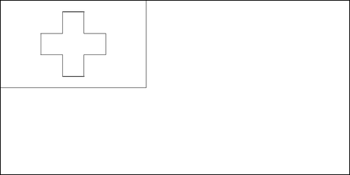Contour du drapeau Tonga à colorier
