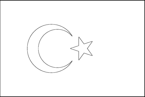 Contour du drapeau Turquie à colorier