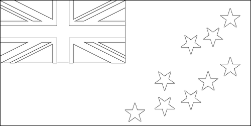 Contour du drapeau Tuvalu à colorier