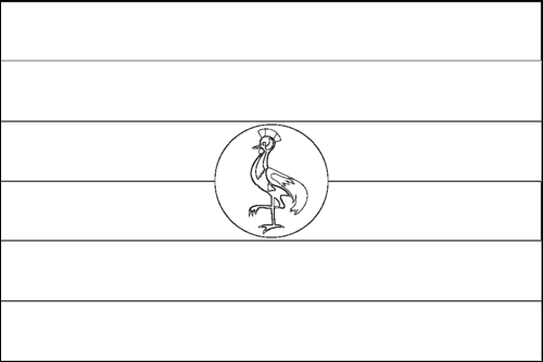 Contour du drapeau Ouganda à colorier
