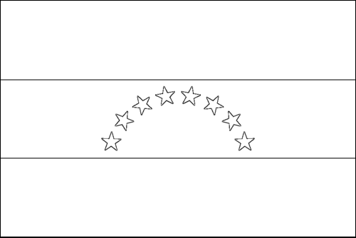 Contour du drapeau Venezuela à colorier