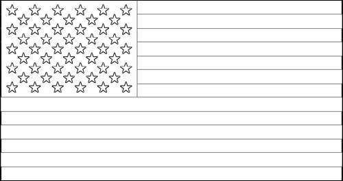 Contour du drapeau États-Unis d'Amérique (USA) à colorier