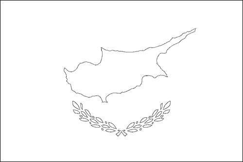 Contour du drapeau Chypre à colorier