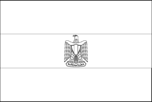 Contour du drapeau Égypte à colorier