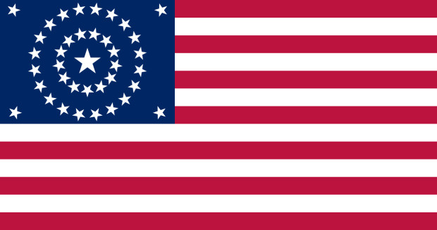 Drapeau États-Unis 38 étoiles (1877 - 1890)