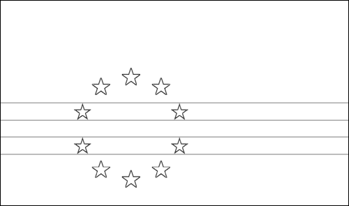 Contour du drapeau Cap-Vert à colorier
