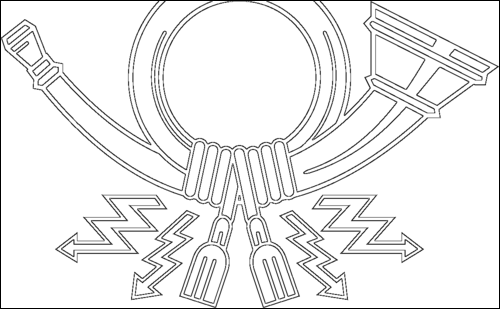 Contour du drapeau Deutsche Bundespost (drapeau de service de 1950 à 1994) à colorier