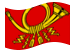 Drapeau Deutsche Bundespost (drapeau de service de 1950 à 1994) flottant