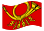 Drapeau Deutsche Bundespost (drapeau de service de 1950 à 1994) flottant
