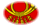Drapeau Deutsche Bundespost (drapeau de service de 1950 à 1994) en vignette ovale