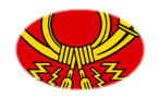Drapeau Deutsche Bundespost (drapeau de service de 1950 à 1994) en vignette ovale