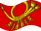 Drapeau Deutsche Bundespost (drapeau de service de 1950 à 1994) flottant statique