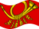 Drapeau Deutsche Bundespost (drapeau de service de 1950 à 1994) flottant statique
