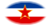 Drapeau Yougoslavie en vignette ovale