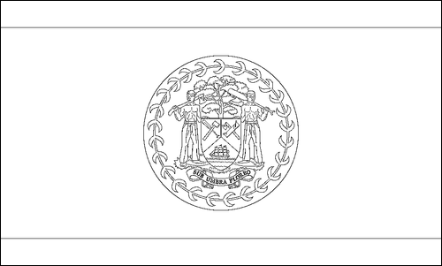 Contour du drapeau Belize à colorier
